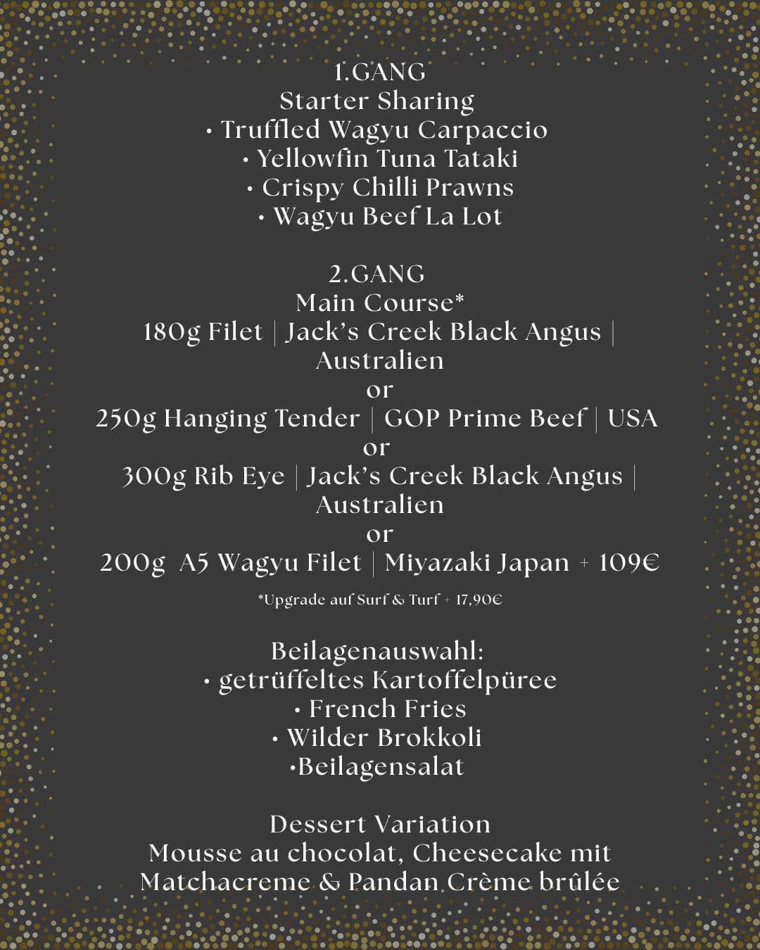 Sanji's New Year Menu Gänge